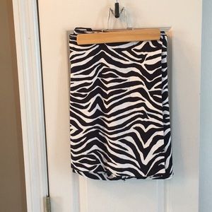 Black and white zebra striped mini skort
